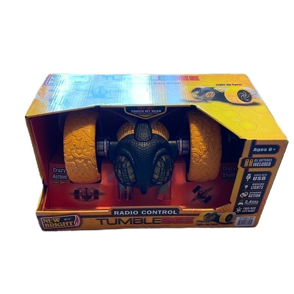 TUMBLEBEE RC 10” Talking Toy W Lights & Sound Jumps Flips Spins Remote Control